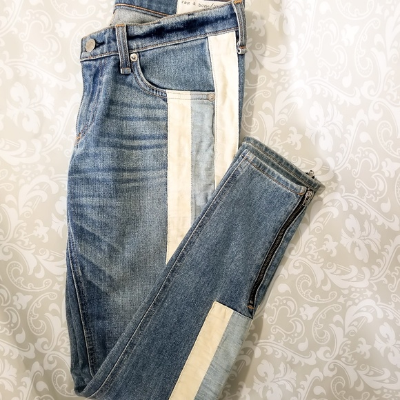 Rag & Bone Skinny Racer ankle zip relay wash sz 26 - Picture 2 of 6